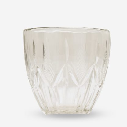 Cone Thick Votive Pot Leaf Cut, Glass