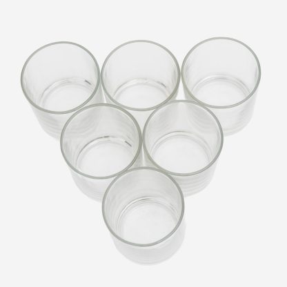 Glass Candle Votive set of 6, Clear Glass