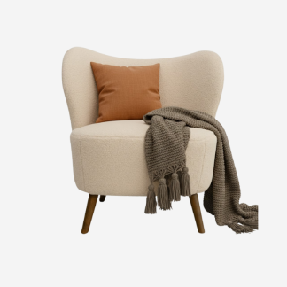 Teddy Upholstered Arm Chair, Cream