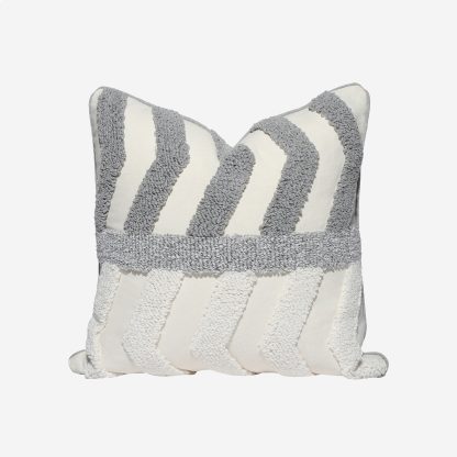 Cushion Abstract, Grey & White