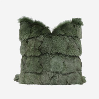 Fur Fox Cushion Fox, Green