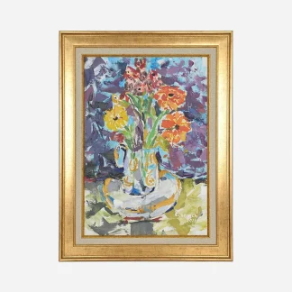Vase of Serenity Hand Painted Portrait, By Ilham Chahine