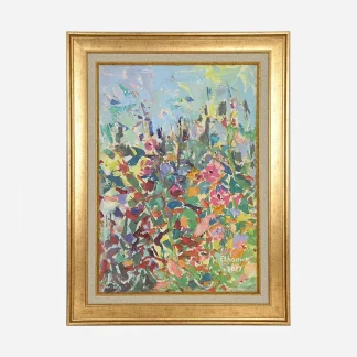 Floral Impressions Portrait Hand-Painted by Ilham Chahine