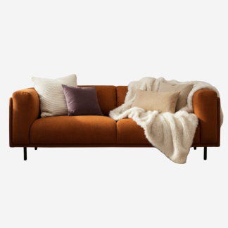 Maywood Modern Style 3 seater Sofa, Brown