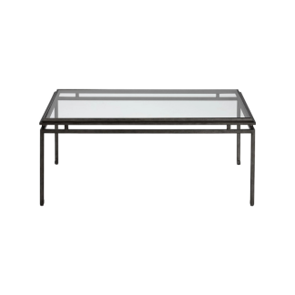 Bacon Square Coffee Table, Black & Glass