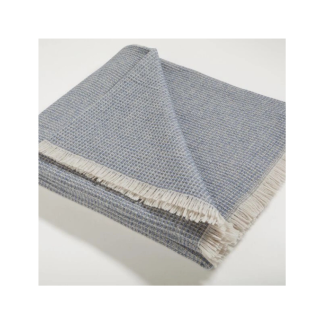 Rossi Waffle Wool Throw, Blue